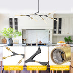 5-Light Modern Y-Shaped Branch Chandelier with Adjustable Swivel Mount - product image 3 | Zenvolit