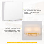 2-Light Wall Sconce Half-Open Linen Shade Striped Glass Globe Accent - product image 9 | Zenvolit