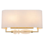 2-Light Wall Sconce Half-Open Linen Shade Striped Glass Globe Accent - product image 12 | Zenvolit