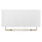 2-Light Wall Sconce Half-Open Linen Shade Striped Glass Globe Accent - product image 15 | Zenvolit