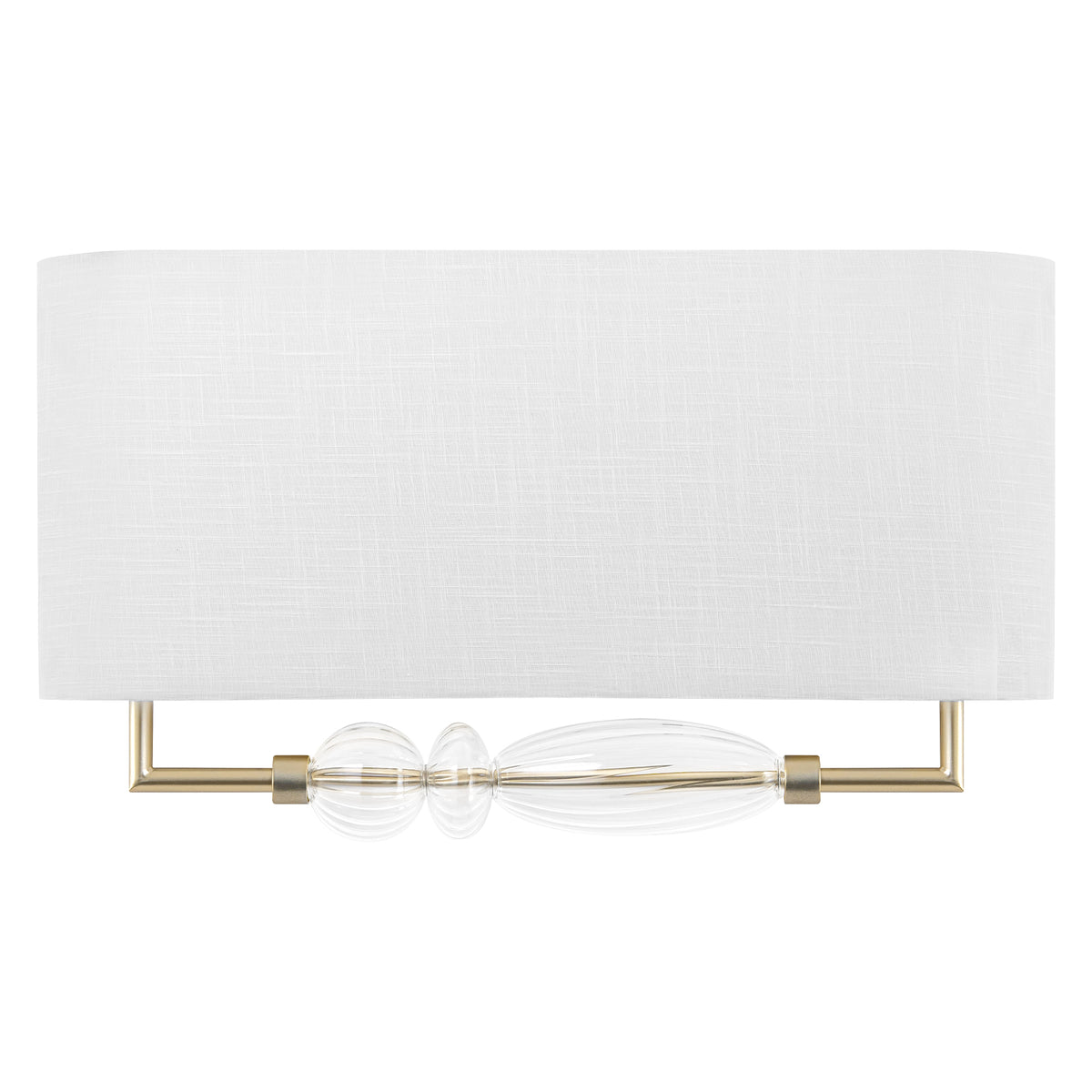 2-Light Wall Sconce Half-Open Linen Shade Striped Glass Globe Accent - product image 15 | Zenvolit