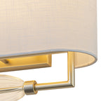 2-Light Wall Sconce Half-Open Linen Shade Striped Glass Globe Accent - product image 17 | Zenvolit