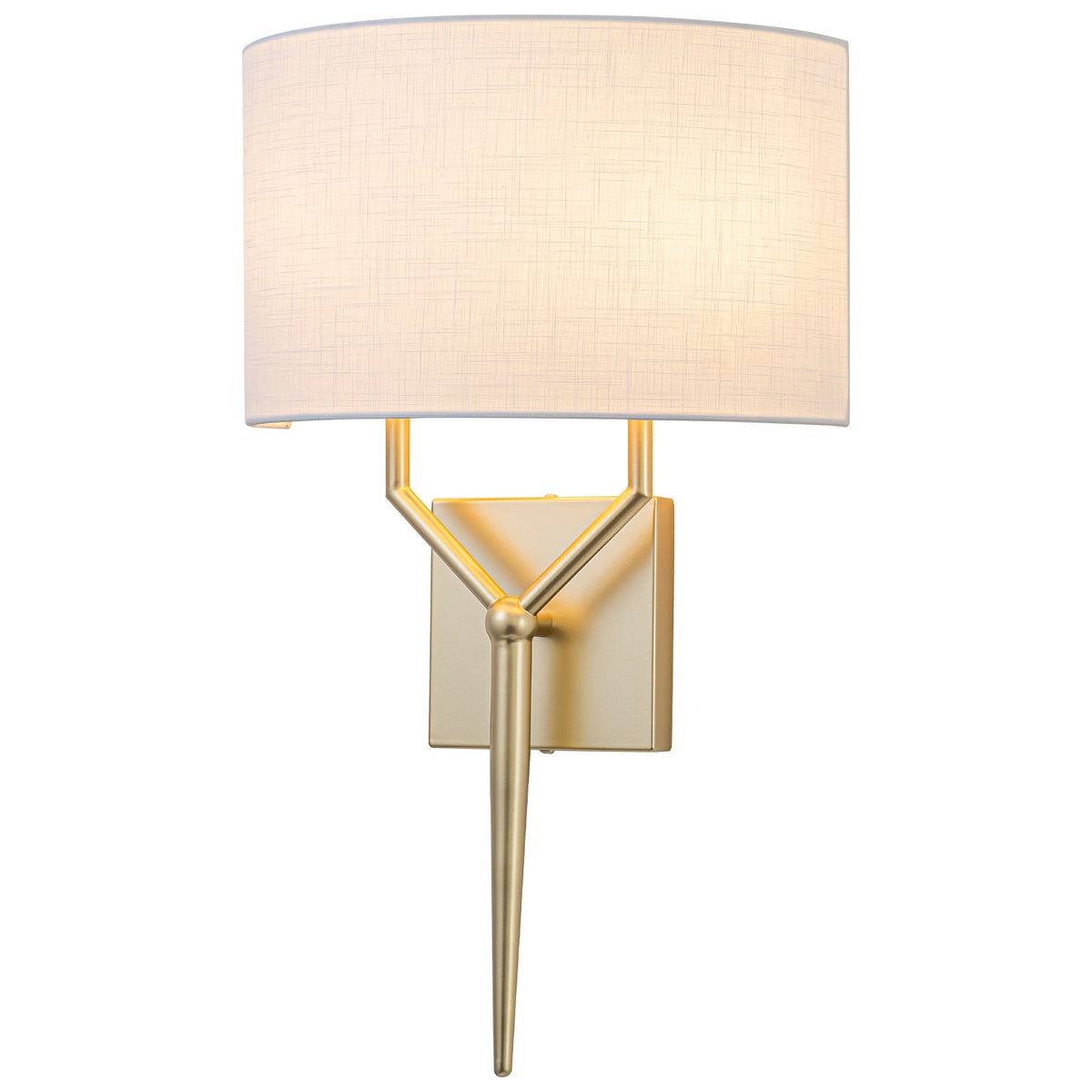 2-Light Y-Shaped Metal Frame Wall Sconce Half-Round Open Fabric Shade - product image 18 | Zenvolit