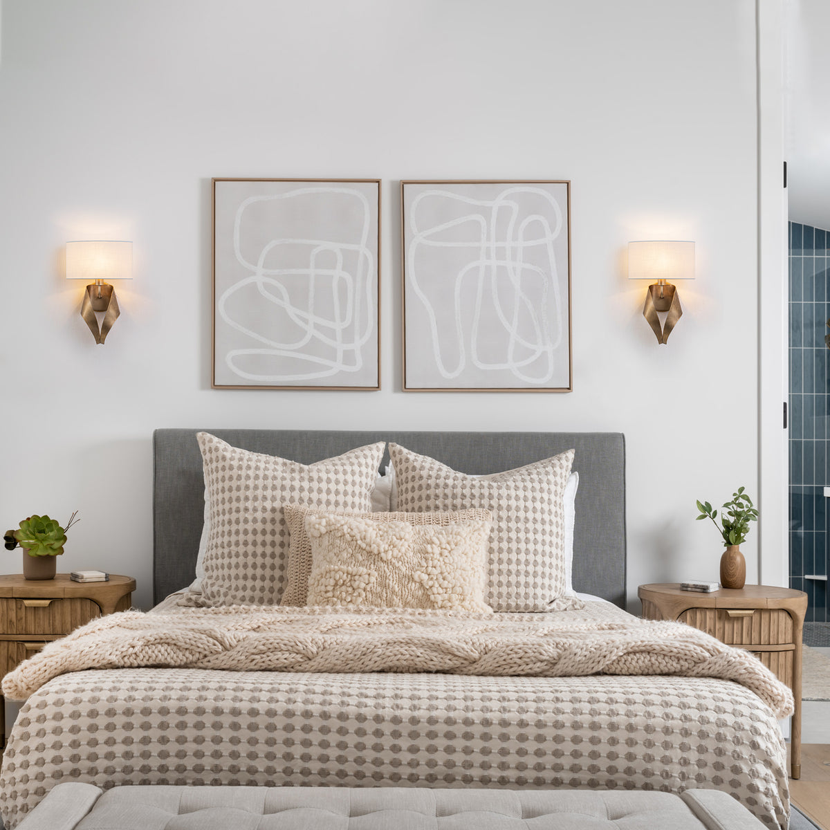 1-Light Half-Round Open Fabric Shade Metal Frame Wall Sconce Modern - product image 5 | Zenvolit