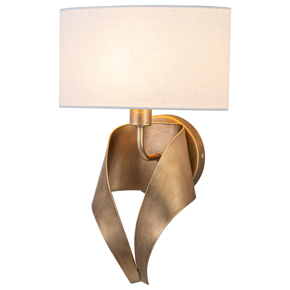 1-Light Half-Round Open Fabric Shade Metal Frame Wall Sconce Modern - product image 18 | Zenvolit