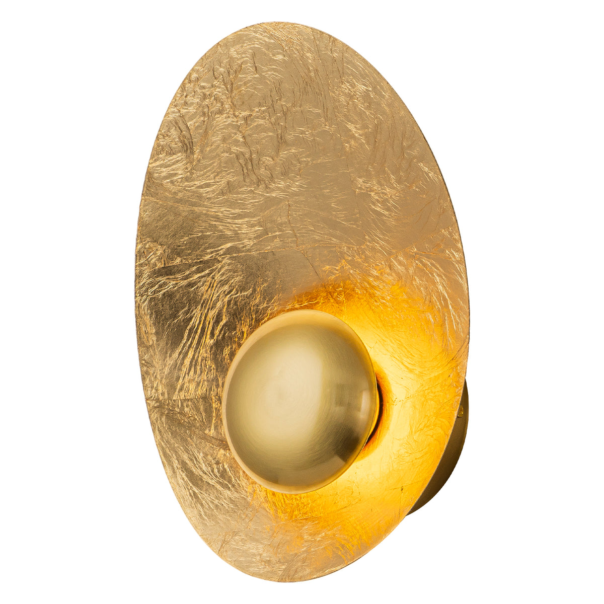 Oval Gold Iron LED Wall Sconce with Interior Gold Leaf Finish Dimmable - product image 14 | Zenvolit