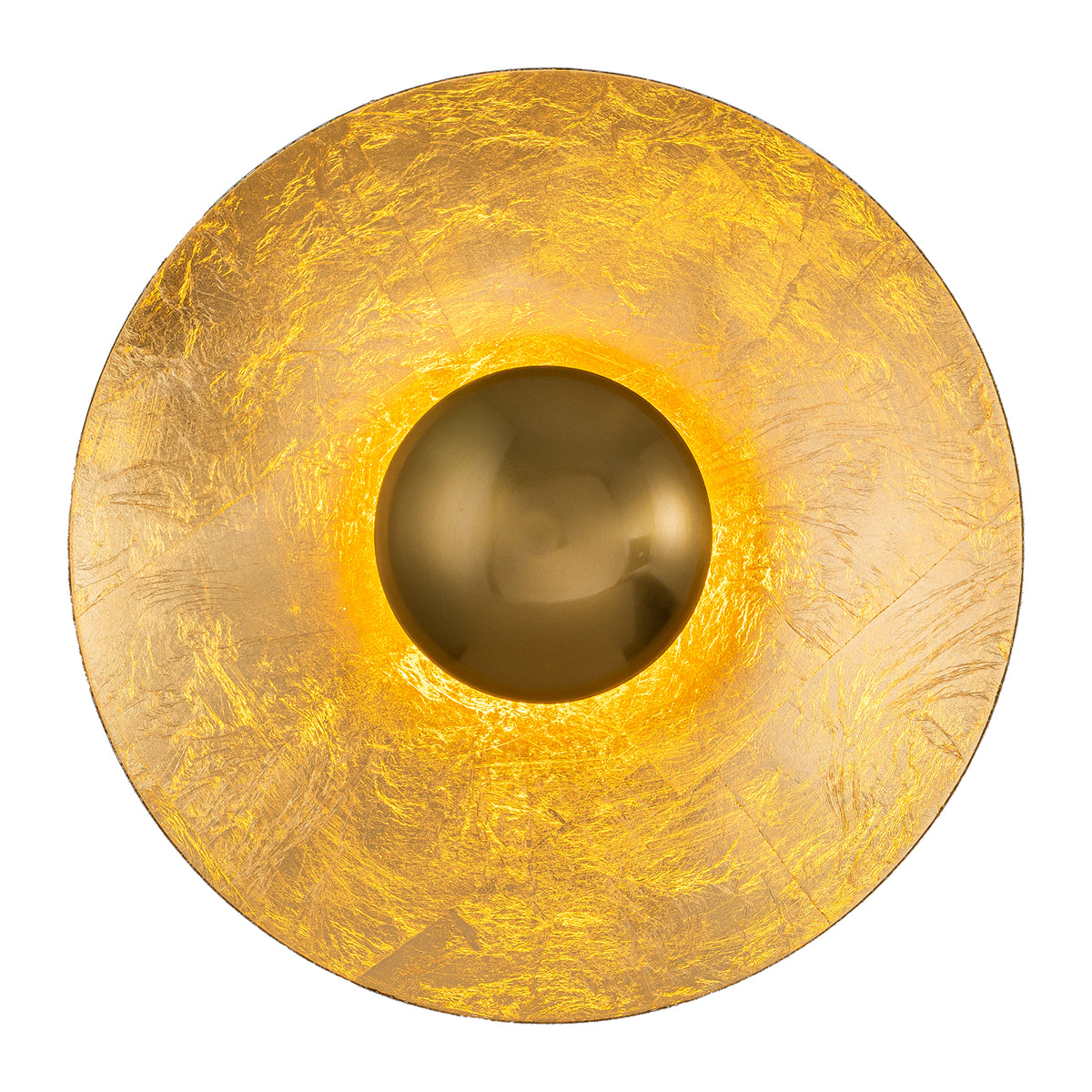 Round Gold Iron LED Wall Sconce with Interior Gold Leaf Finish Dimmable - product image 15 | Zenvolit