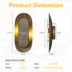2-Light Vintage Elongated Shell-Shaped Metal Wall Sconce - product image 12 | Zenvolit