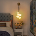 6-Light Hanging Milky Glass Globe Wall Sconce Modern Living Room - product image 3 | Zenvolit