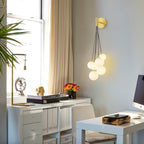 6-Light Hanging Milky Glass Globe Wall Sconce Modern Living Room - product image 5 | Zenvolit