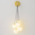 6-Light Hanging Milky Glass Globe Wall Sconce Modern Living Room - product image 10 | Zenvolit