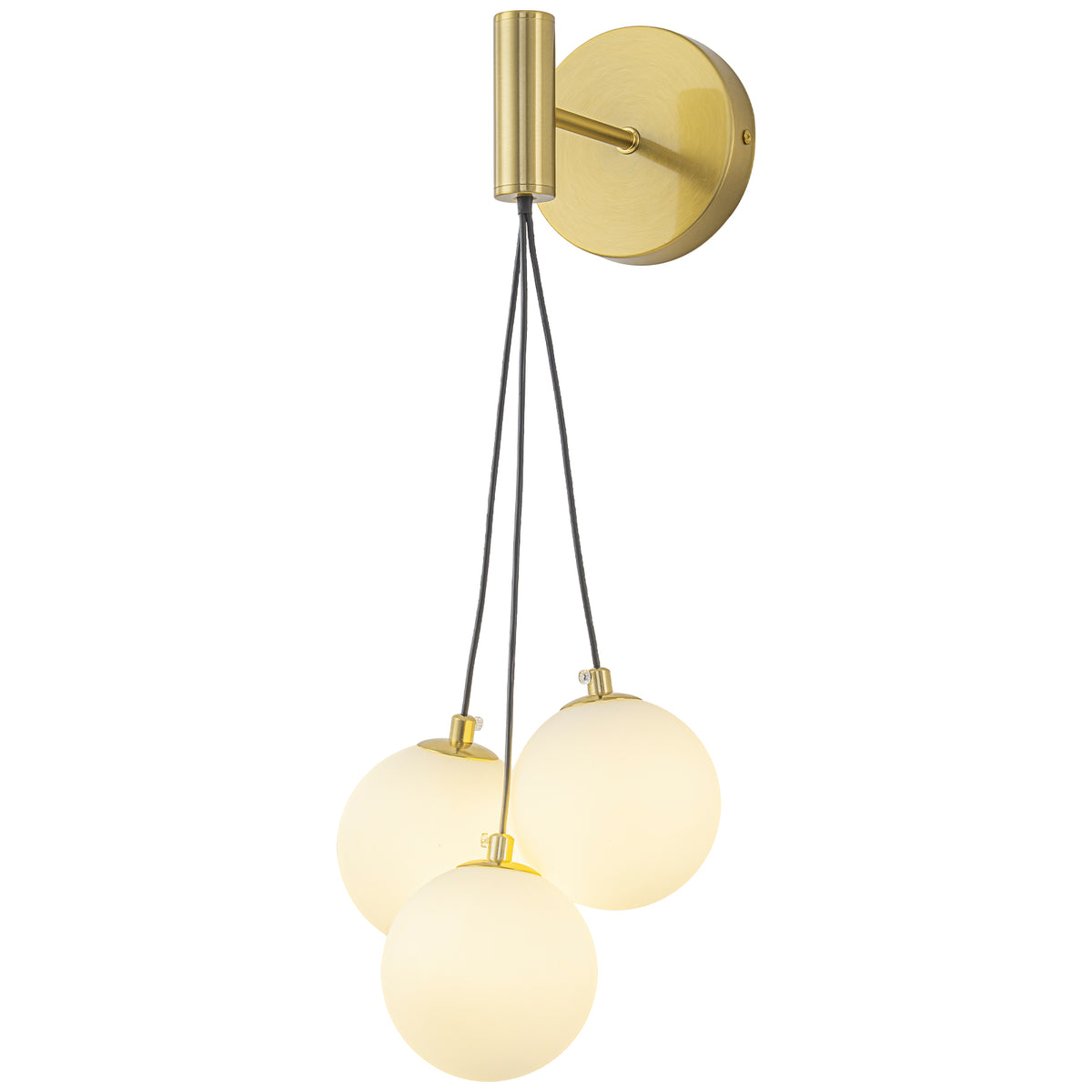 Modern Gold Metal Wall Sconce Frosted White Globe Glass Shades - product image 13 | Zenvolit