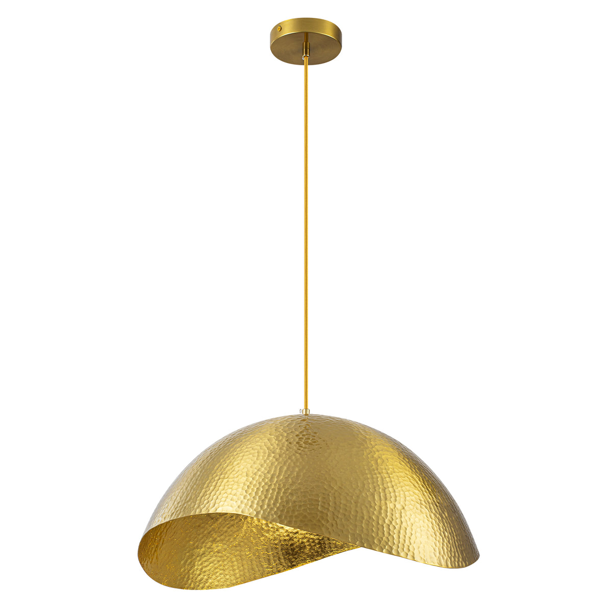Modern Gold Pendant Light with Hammered Metal Dome Shade for Kitchen - product image 2 | Zenvolit