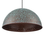 Industrial Pendant Light with Hammered Dome Shade Green Patina Finish - product image 4 | Zenvolit