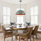 Industrial Pendant Light with Hammered Dome Shade Green Patina Finish - product image 9 | Zenvolit