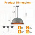 Industrial Pendant Light with Hammered Dome Shade Green Patina Finish - product image 11 | Zenvolit