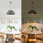 Industrial Pendant Light with Hammered Dome Shade Green Patina Finish - product image 12 | Zenvolit