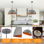 Industrial Pendant Light with Hammered Dome Shade Green Patina Finish - product image 13 | Zenvolit