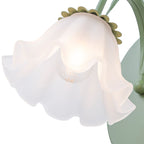 Green Metal Flower Frosted Glass Wall Sconce for Bathroom Vanity - product image 9 | Zenvolit