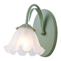 Green Metal Flower Frosted Glass Wall Sconce for Bathroom Vanity - product image 16 | Zenvolit