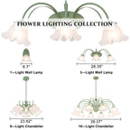 Green Metal Flower Frosted Glass Wall Sconce for Bathroom Vanity - product image 9 | Zenvolit