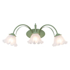 Green Metal Flower Frosted Glass Wall Sconce for Bathroom Vanity - product image 17 | Zenvolit
