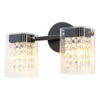2-Light Crystal Vanity Light Wall Sconce Clear Glass Shades Bathroom - product image 13 | Zenvolit