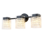3-Light Crystal Vanity Light Wall Sconce Clear Glass Shades Bathroom - product image 12 | Zenvolit