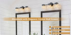 3-Light Crystal Vanity Light Wall Sconce Clear Glass Shades Bathroom - product image 13 | Zenvolit