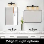 3-Light Crystal Vanity Light Wall Sconce Clear Glass Shades Bathroom - product image 15 | Zenvolit
