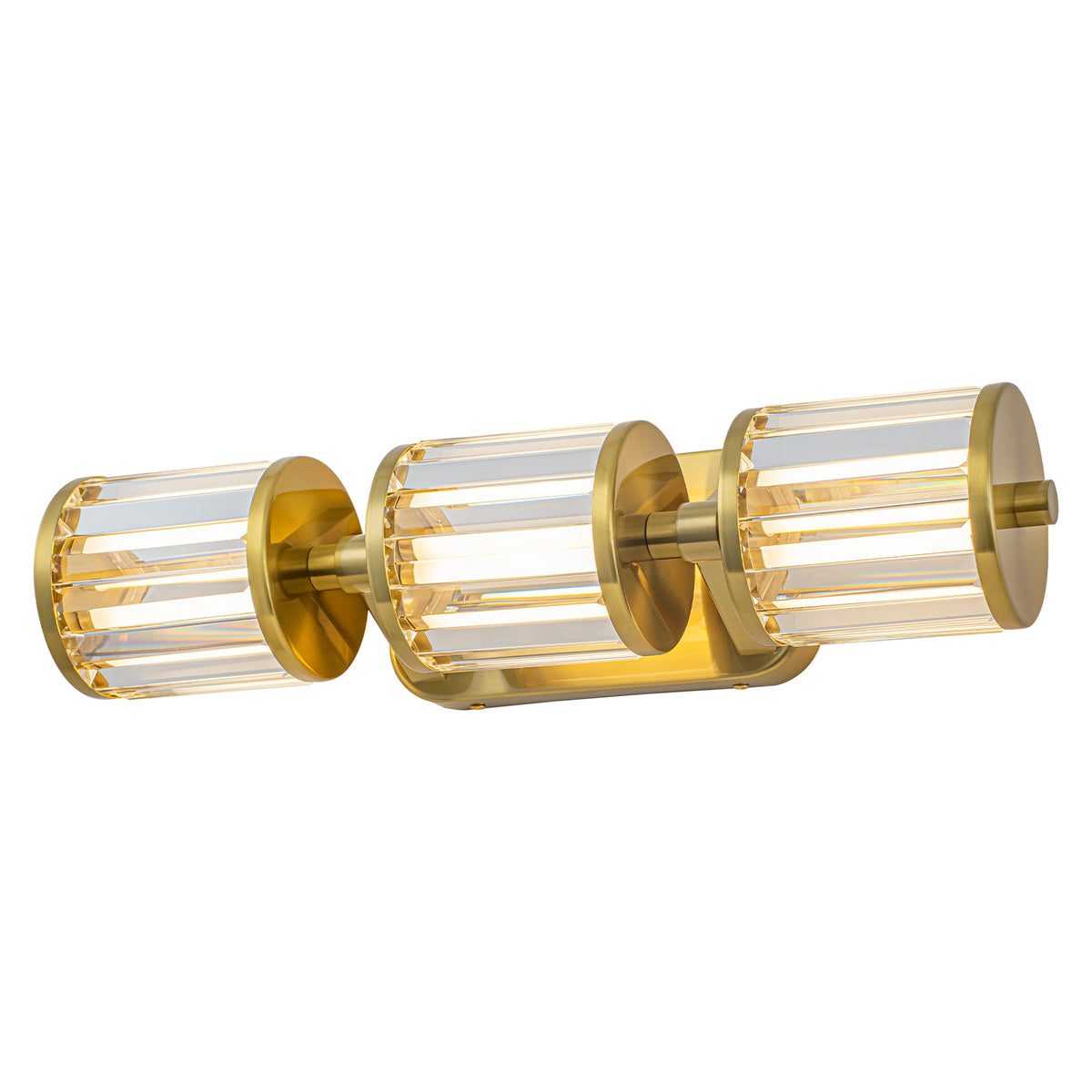 Modern Gold LED Vanity Wall Sconce Crystal Bathroom Light 3-Light - product image 16 | Zenvolit