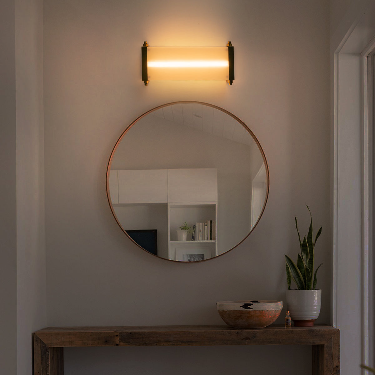 Gold LED Vanity Lights Frosted Tempered Glass Panel Modern Bathroom - product image 3 | Zenvolit