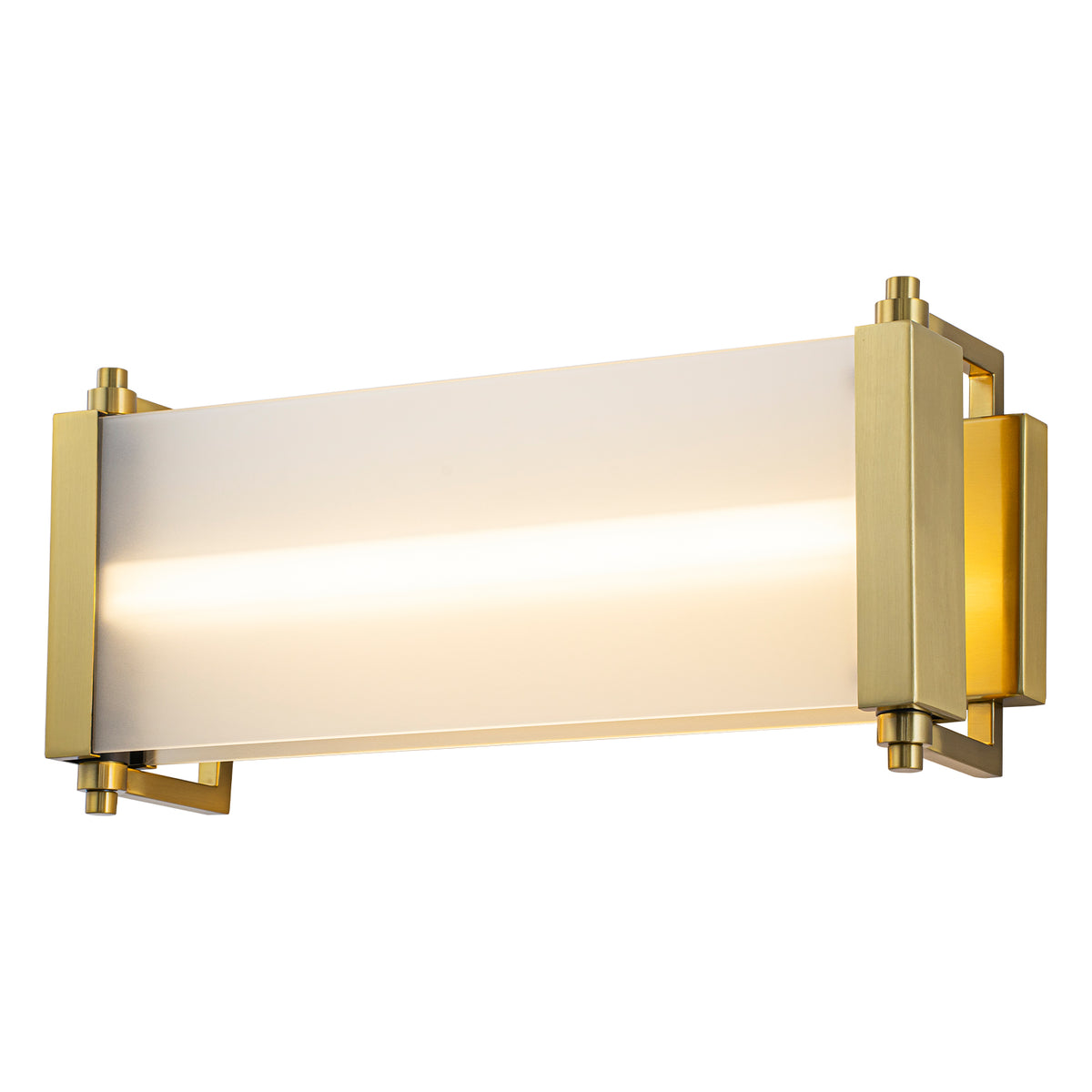 Gold LED Vanity Lights Frosted Tempered Glass Panel Modern Bathroom - product image 17 | Zenvolit