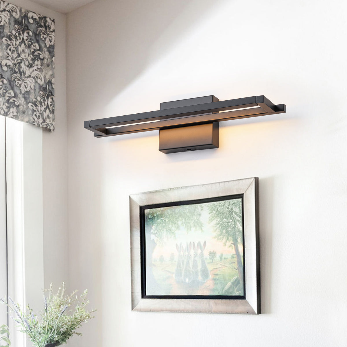 Modern Matte Black Linear Rectangular LED Wall Sconces Dimmable - product image 1 | Zenvolit