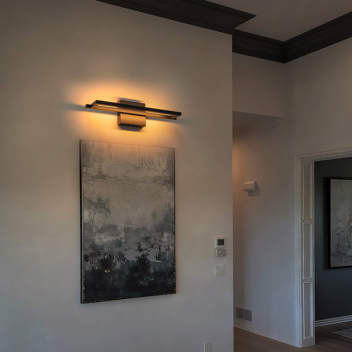 Modern Matte Black Linear Rectangular LED Wall Sconces Dimmable - product image 3 | Zenvolit
