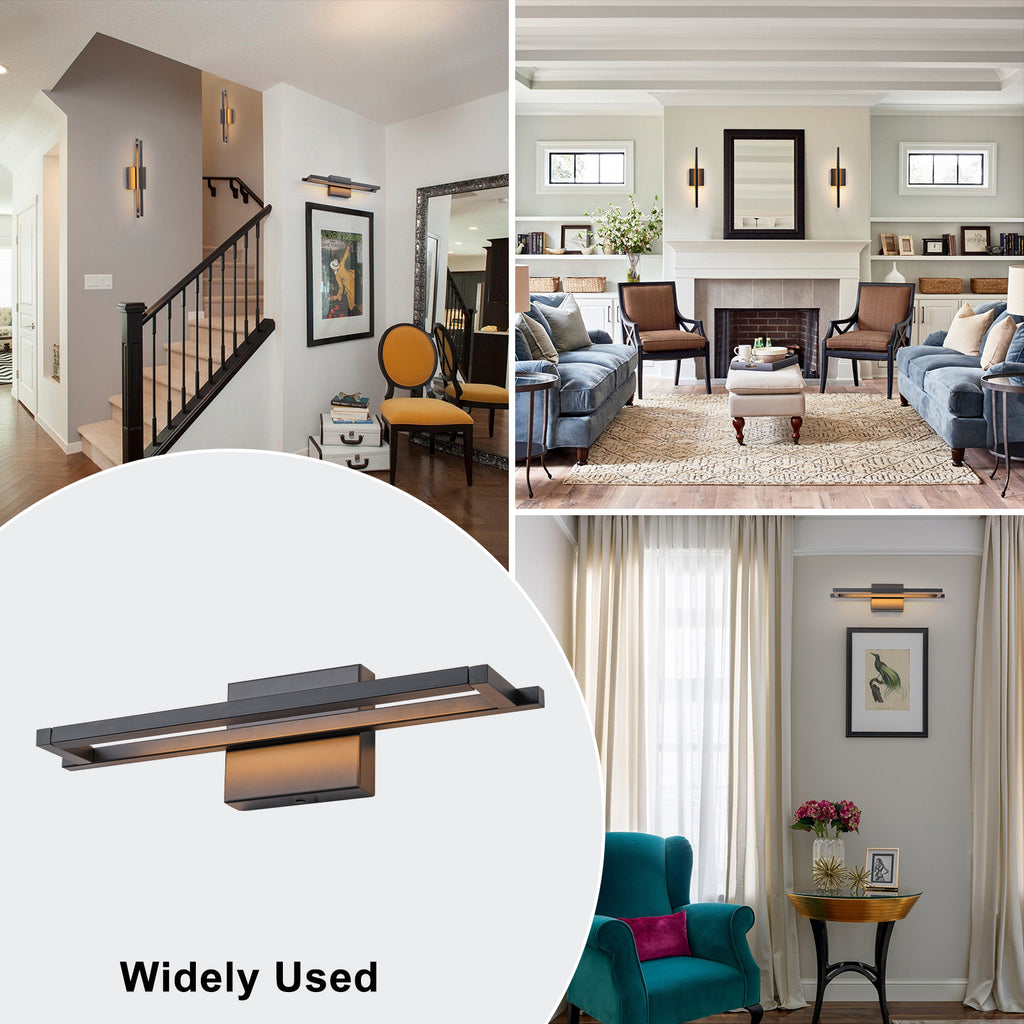 Modern Matte Black Linear Rectangular LED Wall Sconces Dimmable - product image 6 | Zenvolit
