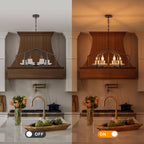 6-Light Industrial Matte Black Geometric Chandelier with White Ceramic - product image 2 | Zenvolit