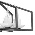 6-Light Industrial Matte Black Geometric Chandelier with White Ceramic - product image 10 | Zenvolit