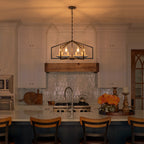 6-Light Industrial Matte Black Geometric Chandelier with White Ceramic - product image 11 | Zenvolit