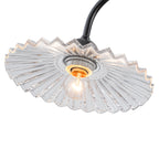 3-Light Black Linear Pendant Light with Pleated Clear Glass Shades - product image 11 | Zenvolit