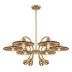 6-Light Modern Gold Branch Chandelier with Tea-Colored Glass Shades - product image 7 | Zenvolit