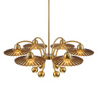 6-Light Modern Gold Branch Chandelier with Tea-Colored Glass Shades - product image 9 | Zenvolit