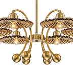 6-Light Modern Gold Branch Chandelier with Tea-Colored Glass Shades - product image 11 | Zenvolit