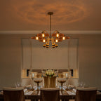 6-Light Modern Gold Branch Chandelier with Tea-Colored Glass Shades - product image 13 | Zenvolit