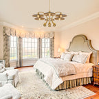 6-Light Modern Gold Branch Chandelier with Tea-Colored Glass Shades - product image 14 | Zenvolit