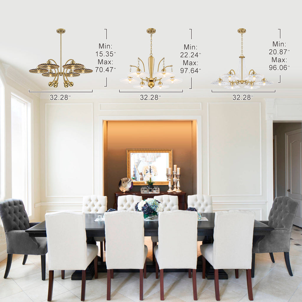 6-Light Modern Gold Branch Chandelier with Tea-Colored Glass Shades - product image 17 | Zenvolit