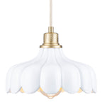 Modern Brushed Gold Pendant Light with Ceramic Flower Shade Fixture - product image 12 | Zenvolit