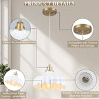 Modern Brushed Gold Pendant Light with Ceramic Flower Shade Fixture - product image 14 | Zenvolit