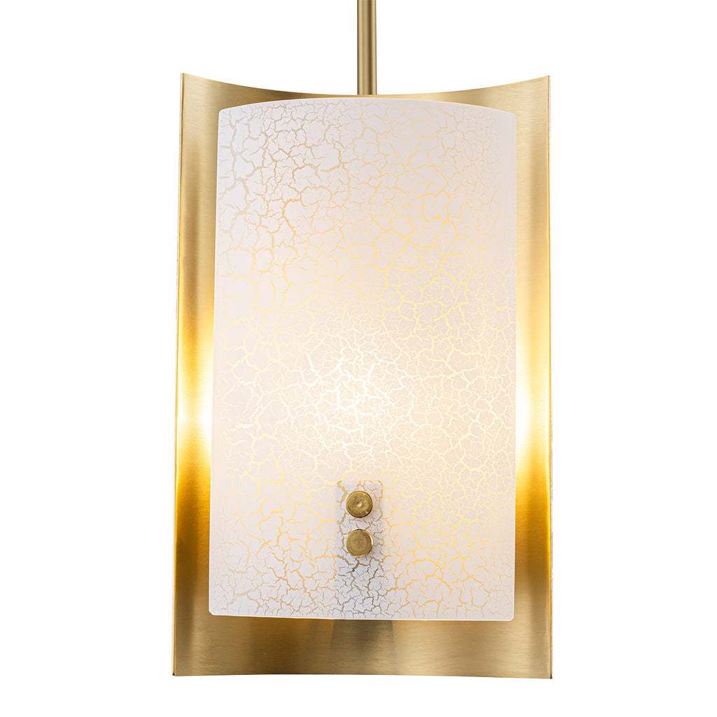 6-Light Modern Brushed Gold Chandelier White Crackle Glass Shades - product image 9 | Zenvolit