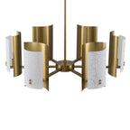 6-Light Modern Brushed Gold Chandelier White Crackle Glass Shades - product image 11 | Zenvolit